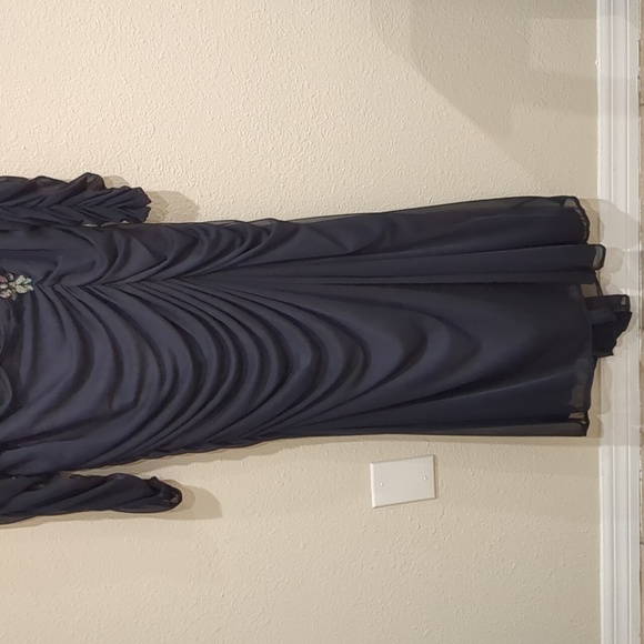 Adrianna Papell Navy Blue Rutched Dress Size 22W - Picture 3 of 4